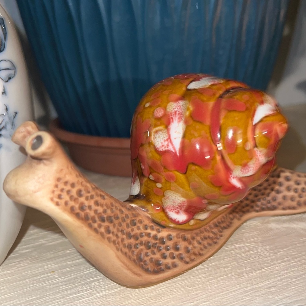 THE POTTING SHED SNAIL FIGURINES LOT OF 3 VTG CERAMIC GLAZED - Picture 3 of 8